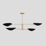 4 Light Linear Modern Pendant Light Antique Brass