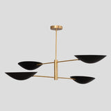 4 Light Linear Modern Pendant Light Antique Brass