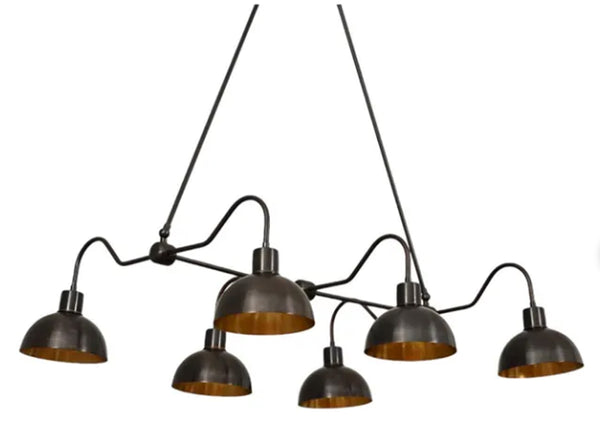 6 Light Modern Raw Brass dining chandelier light