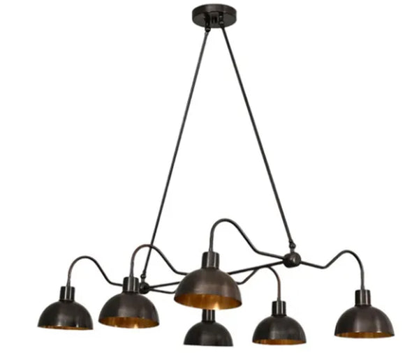 6 Light Modern Raw Brass dining chandelier light