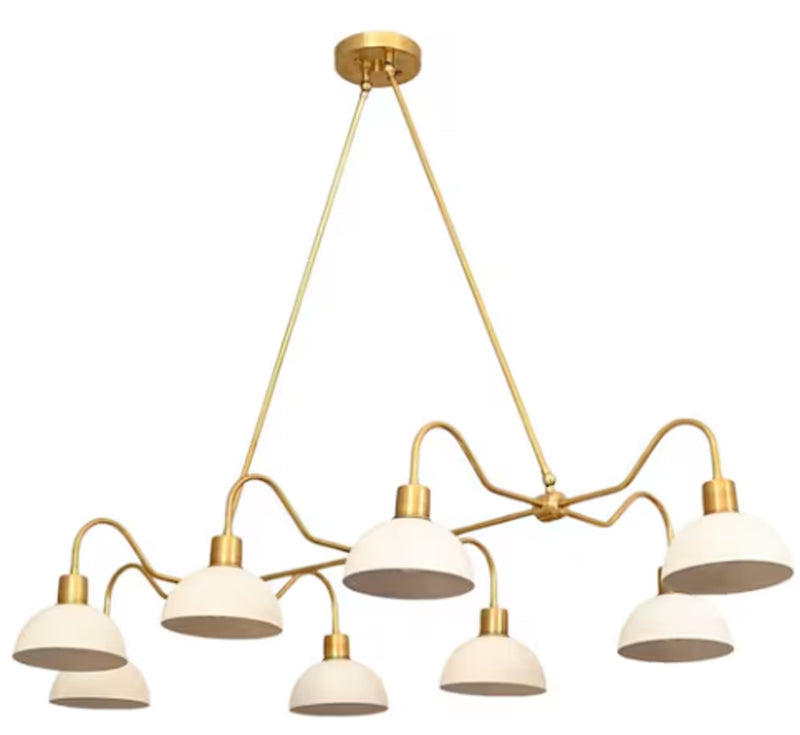 8 Light Modern Raw Brass Dining chandelier light