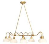 8 Light Modern Raw Brass Dining chandelier light