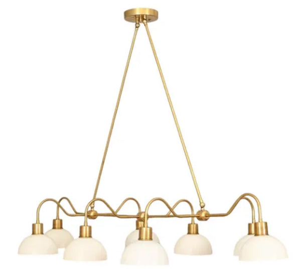 8 Light Modern Raw Brass Dining chandelier light