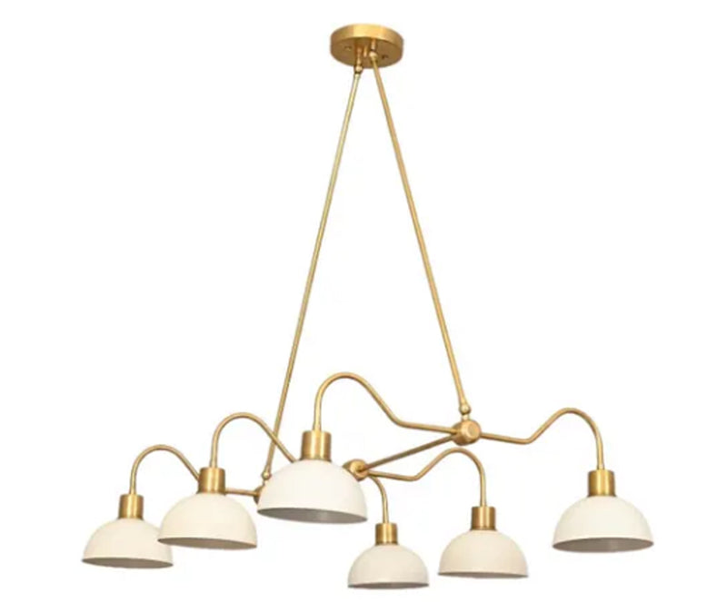 6 Light Modern Raw Brass dining chandelier light