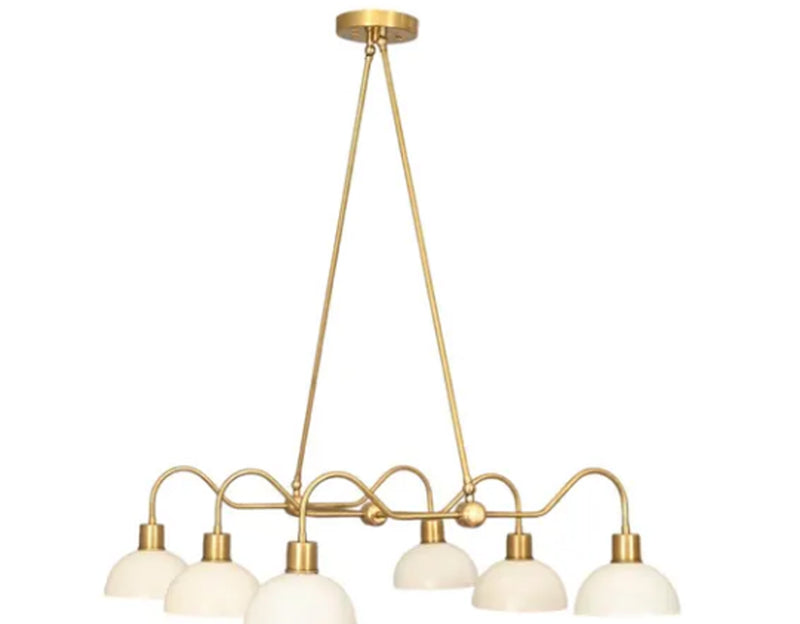 6 Light Modern Raw Brass dining chandelier light