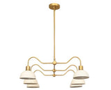 6 Light Modern Raw Brass dining chandelier light