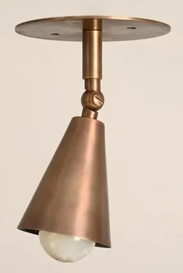 1 Light Cone Spot Mid Century Brass Sputnik