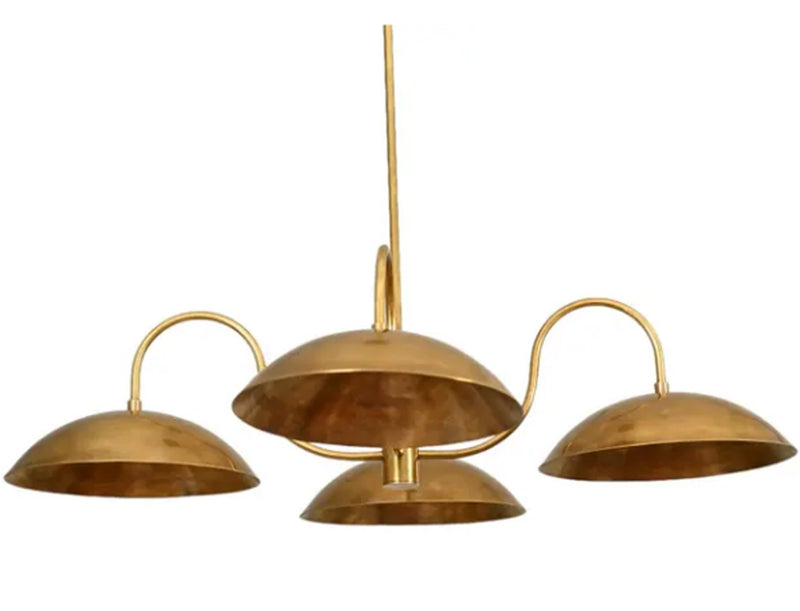 4 Light Curved Shades Pendant Mid Century Modern