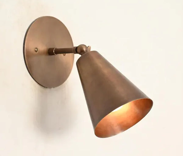 1 Light Cone Handmade Vintage Wall Mid Century