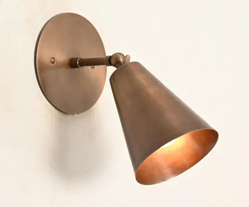 1 Light Cone Handmade Vintage Wall Mid Century