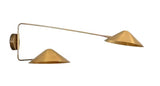 2 Arm Wall Mid Century Modern Raw Brass Sputnik