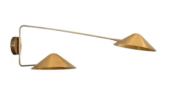 2 Arm Wall Mid Century Modern Raw Brass Sputnik