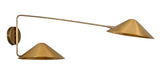 2 Arm Wall Mid Century Modern Raw Brass Sputnik