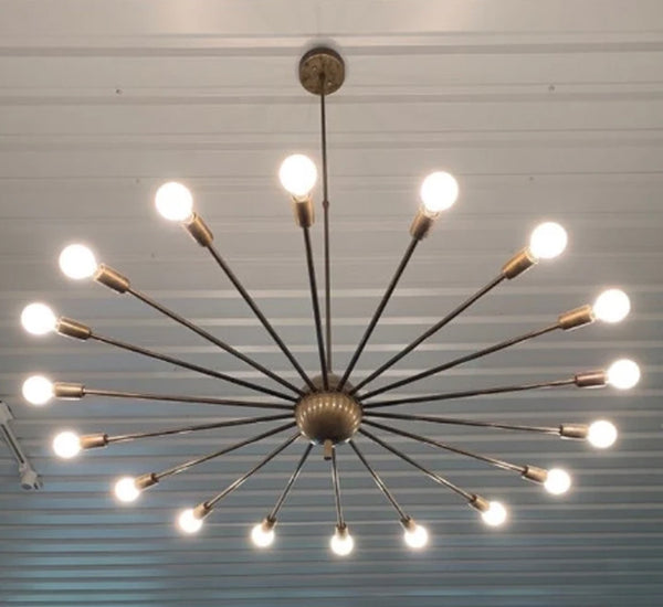 18 Light Mid Century Brass Sputnik chandelier