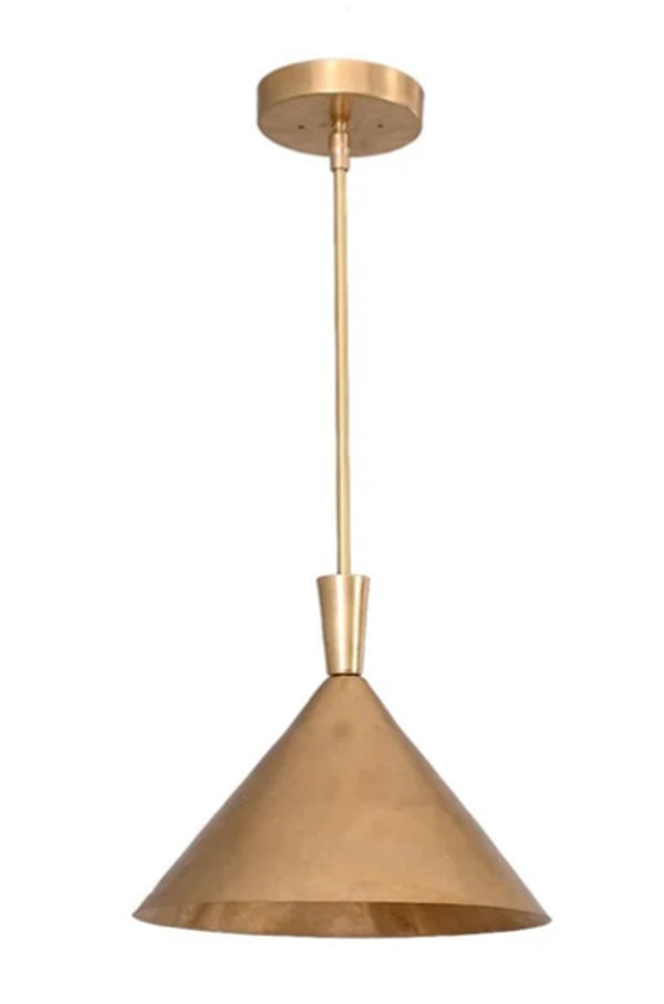 1 Light Cone Mid Century Modern Raw Brass Sputnik