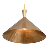 1 Light Cone Mid Century Modern Raw Brass Sputnik