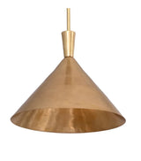 1 Light Cone Mid Century Modern Raw Brass Sputnik