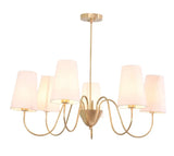 6 Light Art Deco Raw Brass chandelier light Fixture