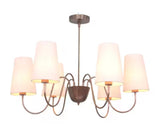 6 Light Art Deco Raw Brass chandelier light Fixture