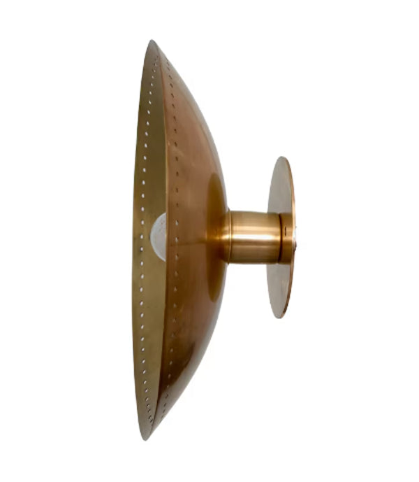 1 light Wall Perforated Light Modern Raw Brass Sputnik