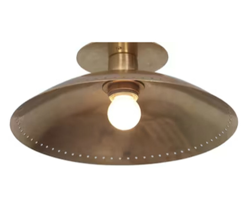 1 light Wall Perforated Light Modern Raw Brass Sputnik