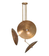 3 Light Domed Pendant Mid Century Modern Raw Brass