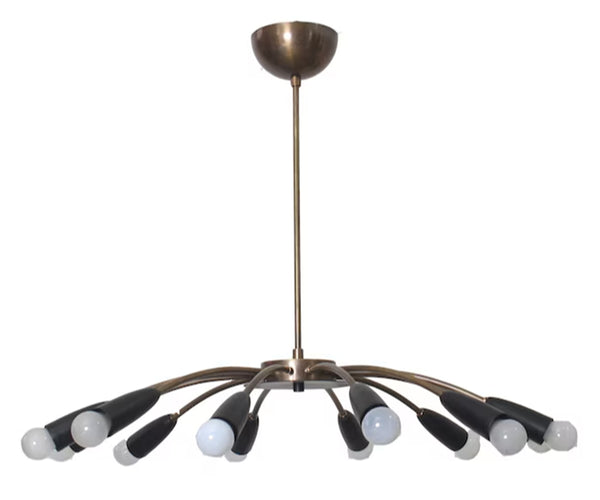 12 Light Curved Modern Brass Sputnik chandelier light