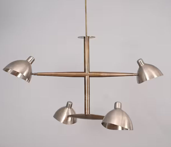 4 Light Vintage Raw Brass Sputnik chandelier