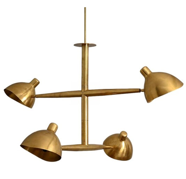 4 Light Vintage Raw Brass Sputnik chandelier