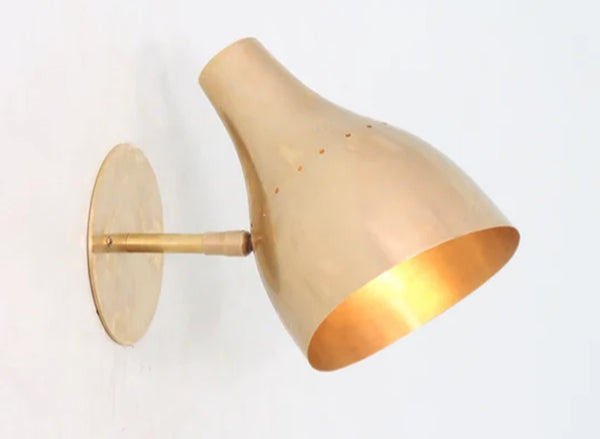 1 light Short Wall Mid Century Modern Raw Brass