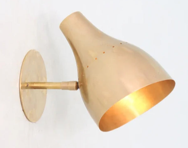 1 light Short Wall Mid Century Modern Raw Brass