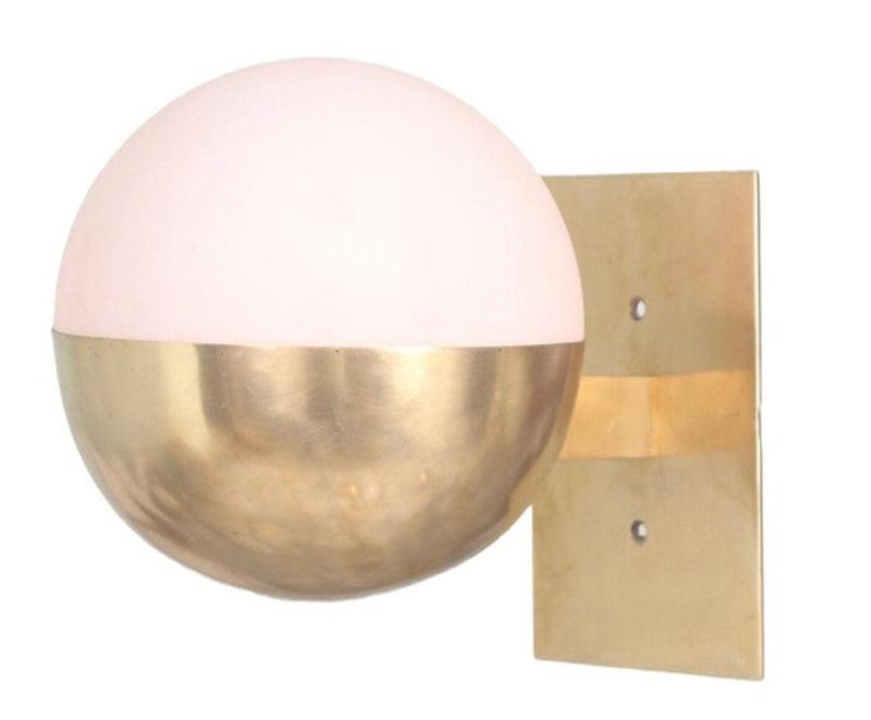 1 Light globe Wall Mid Century Raw Brass Sputnik