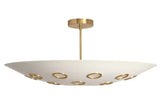 6 Light Indented Brass Circles Ceiling Flushmount light