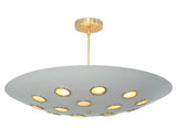 6 Light Indented Brass Circles Ceiling Flushmount light