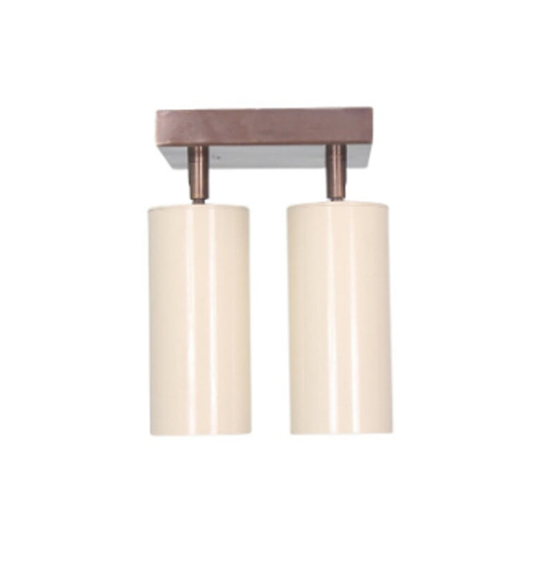 2 Light Cylindrical Spot lamp Brass Fixture