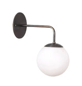 1 Light Curved Arm Globe Wall Modern Raw Brass