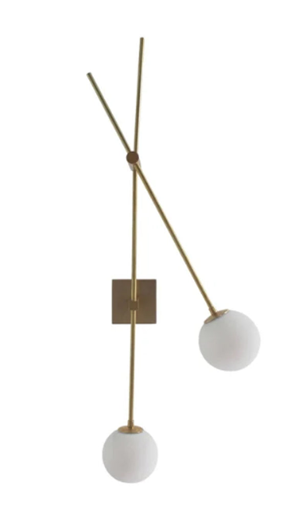 2 Light globe Wall Modern Raw Brass Sputnik