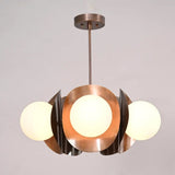 5 Light Globe Art Deco Brass Sputnik chandelier light