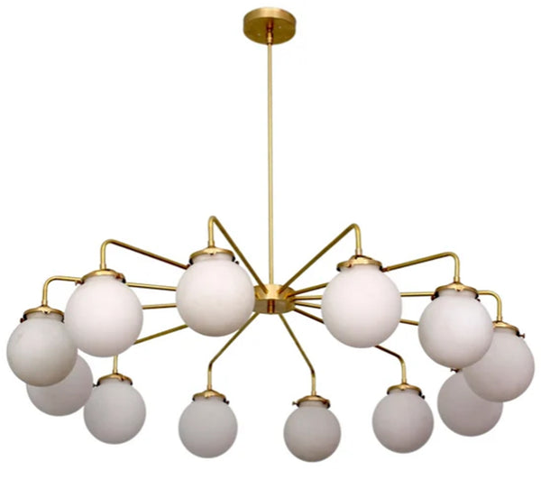 12 Light Globe Mid Century Brass Sputnik chandelier