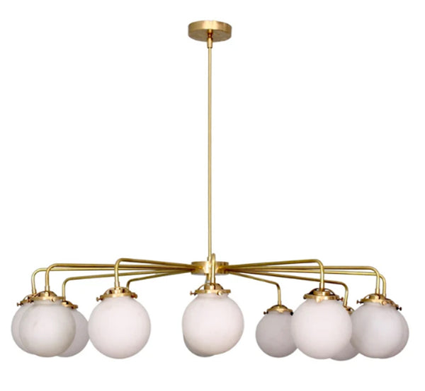 12 Light Globe Mid Century Brass Sputnik chandelier