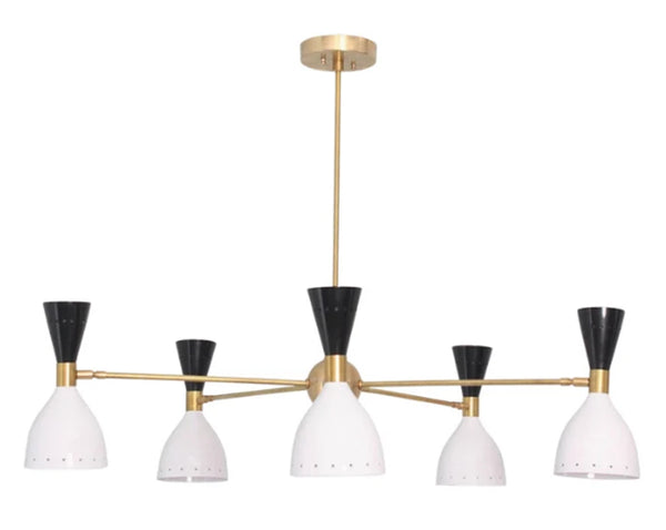 5 Light Modern Raw Brass chandelier light Fixture