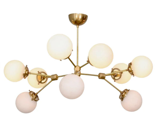 9 Light Globe Mid Century Brass Sputnik chandelier