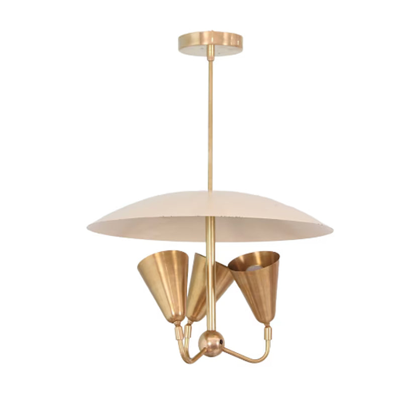 3 Light Dome Mid Century Brass Sputnik chandelier