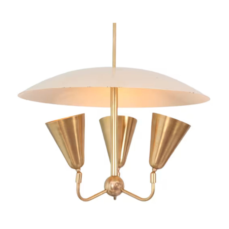 3 Light Dome Mid Century Brass Sputnik chandelier