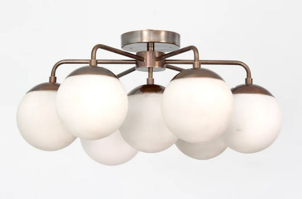 7 Light Globe Mid Century Brass Sputnik chandelier