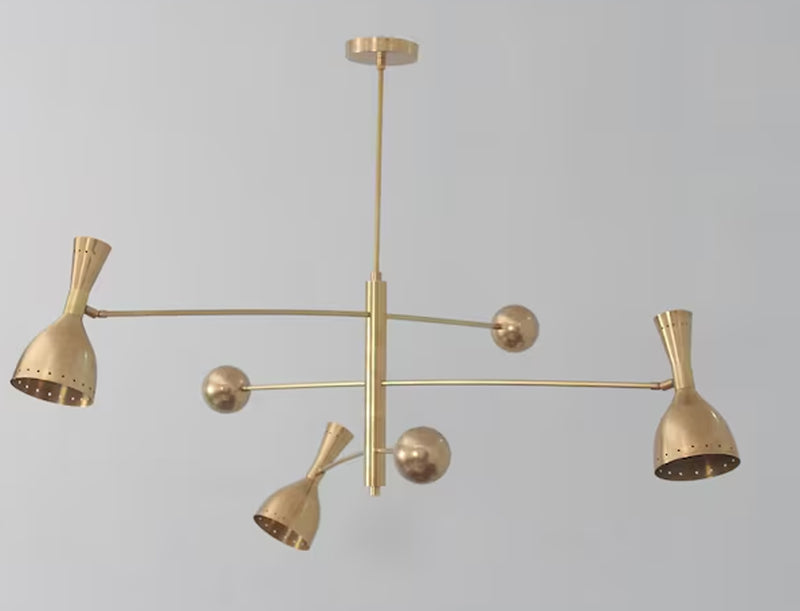 3 Light Counterball Pendant Mid Century Modern Raw