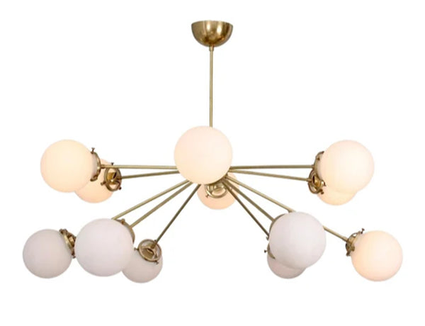 12 Light Globe Mid Century Brass Sputnik chandelier