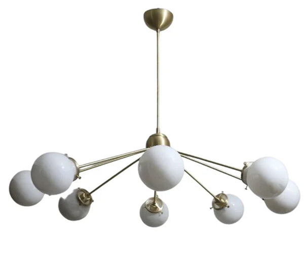 8 Light Globe Mid Century Brass Sputnik chandelier