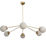 6 Light Globe Mid Century Brass Sputnik chandelier