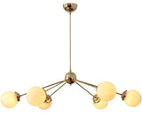 6 Light Globe Mid Century Brass Sputnik chandelier